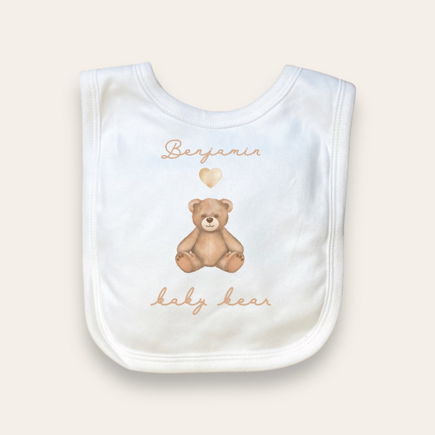 Teddy bear bib. Front view