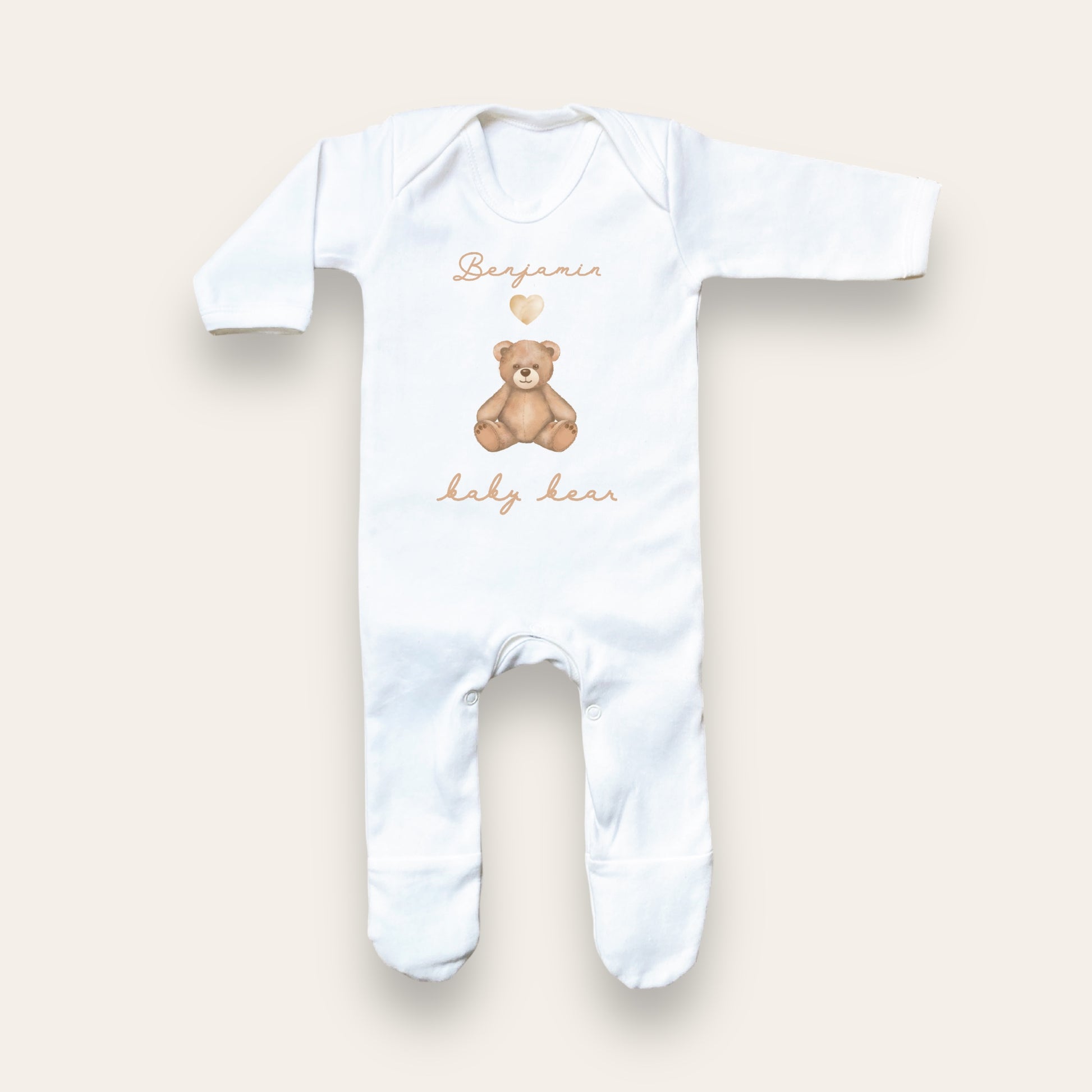 Teddy bear Sleep suit. Front view